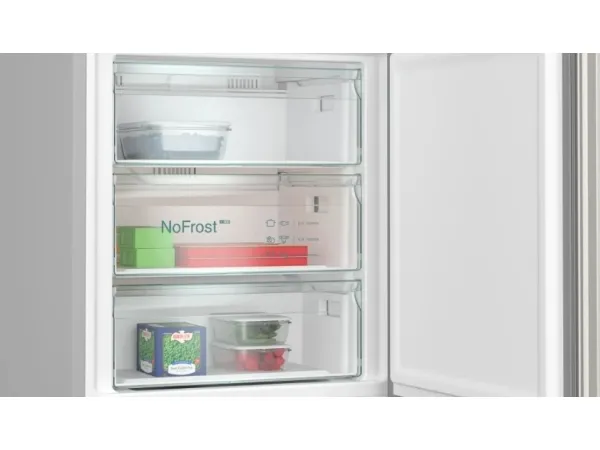 Siemens iQ300 KG49NXIBF - Køleskab/fryser - bund-fryser - bredde: 70 cm - dybde: 66.7 cm - højde: 203 cm - 440 liter - Klasse B - rustfrit stål