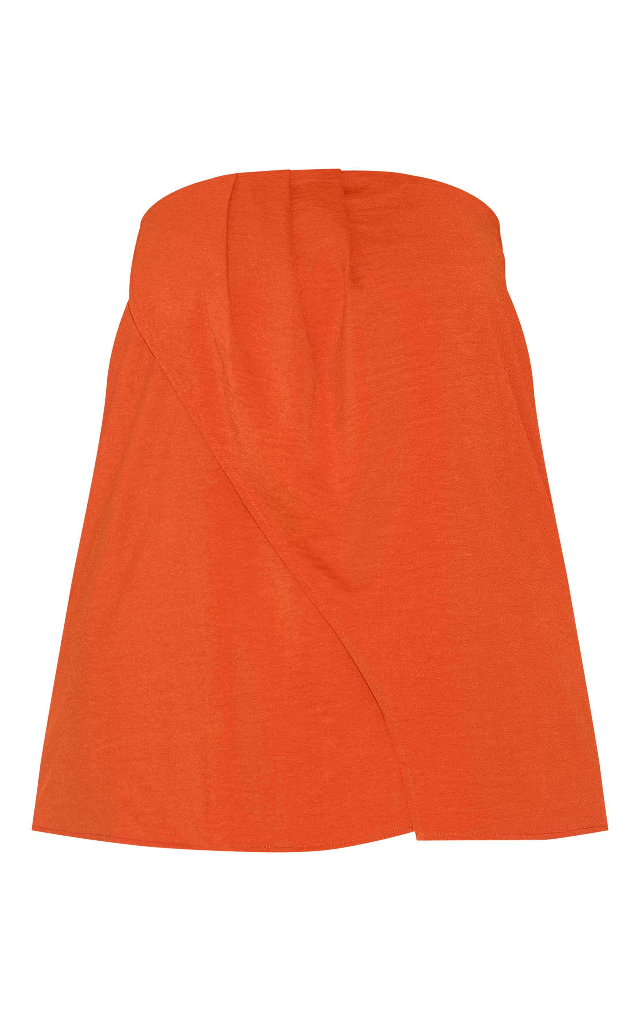 Rouille Haut Long Bandeau Grande Taille À Imprimé Zèbre Fluide Avec Ourlet Fendu
