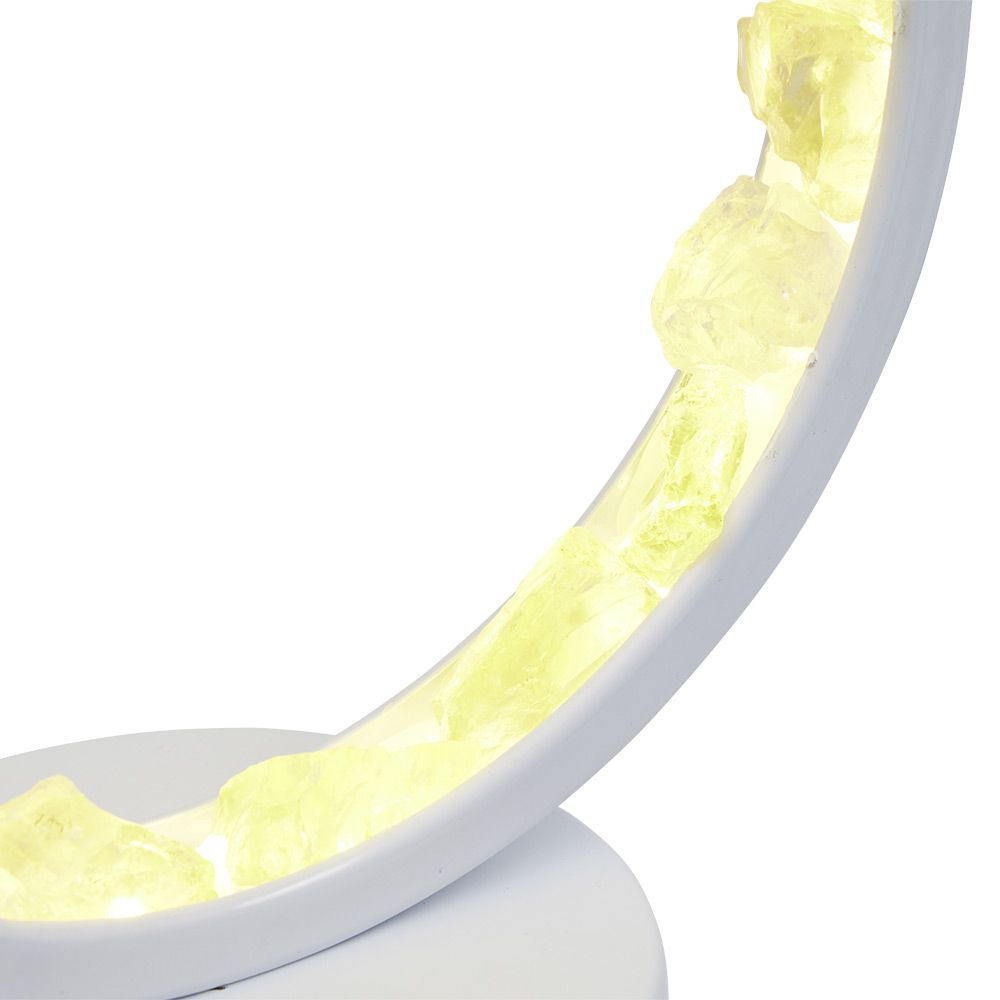 Lampe circulaire à LED avec pierres minérales