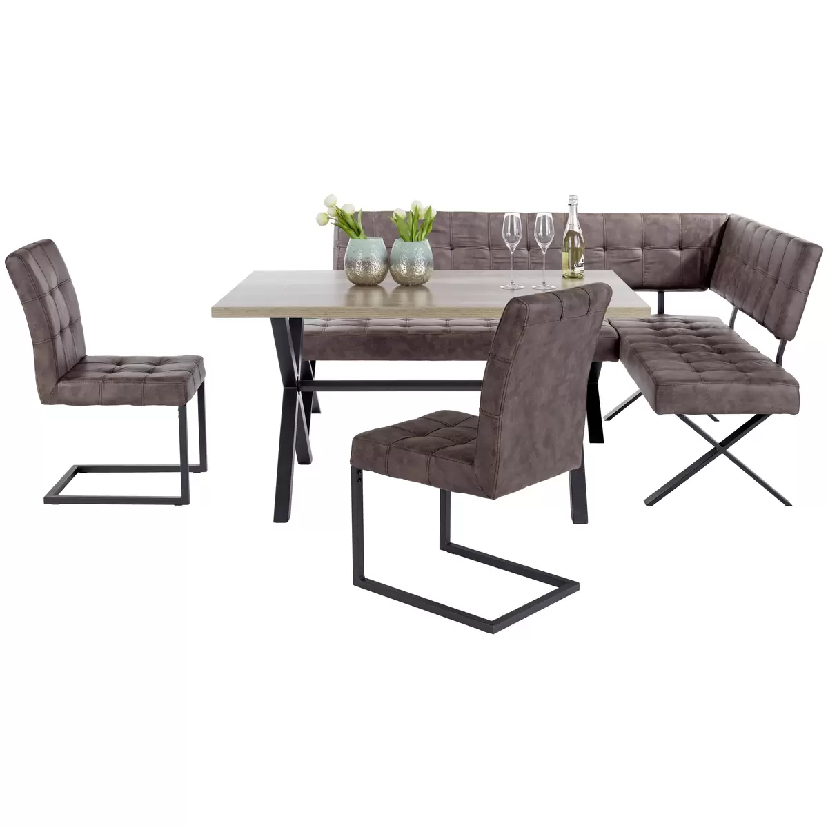 Eckbank Donna Li braun,anthrazit