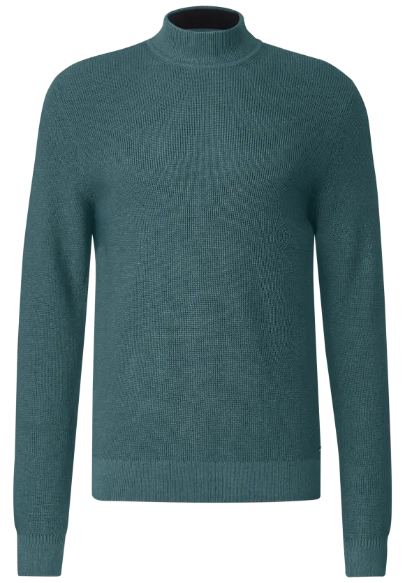Wollmix Stehkragenpullover - turquoise green melange