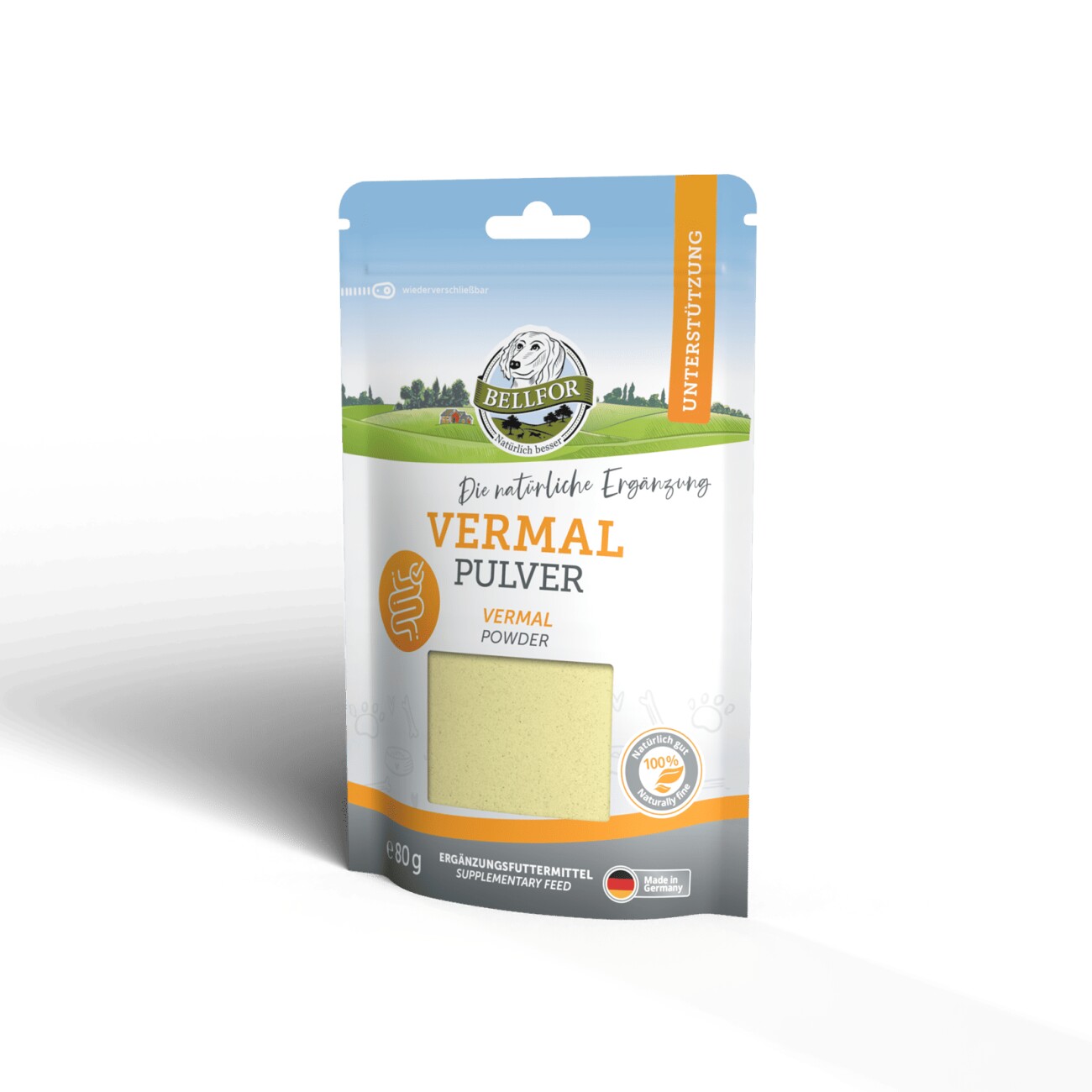 Bellfor Magen-Darm-Bereich Unterstützung Set - Hundefutter Nass 6x400g + Vermal Pulver 80g + Hühnertrockenfleisch 100g