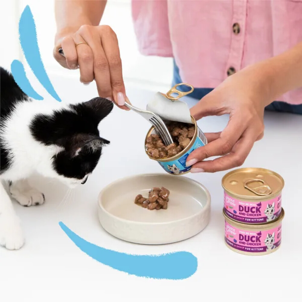 18x Edgard & Cooper Kattenvoer Kitten Chunks Eend - Kip85 gr