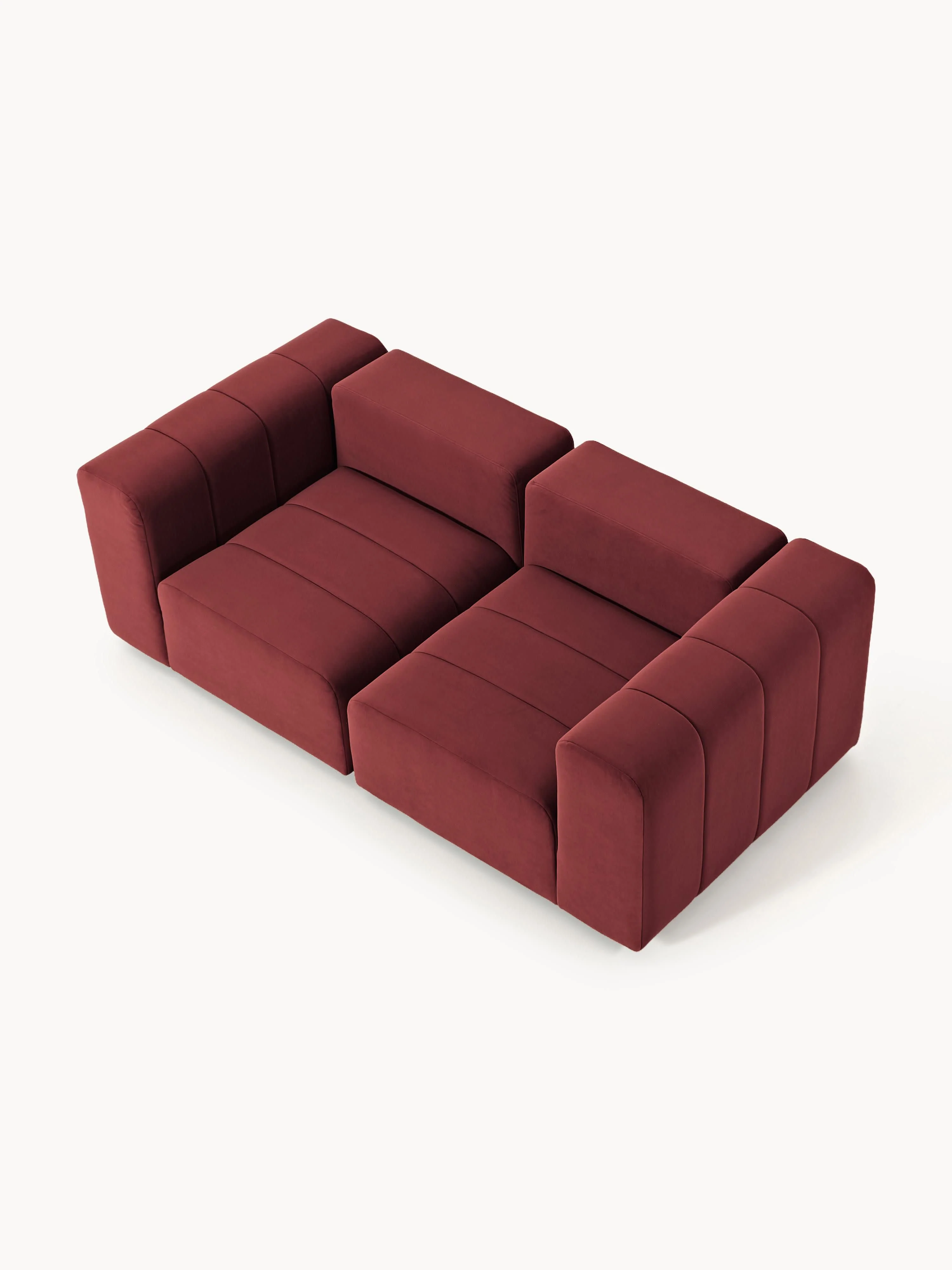 Modulaire fluwelen bank Lena (3-zits)