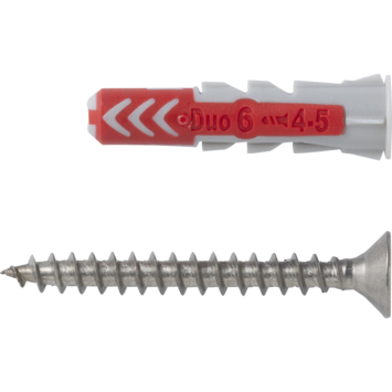 Fischer Universeelplug DuoPower 6x30mm met RVS schroef 4 stuks