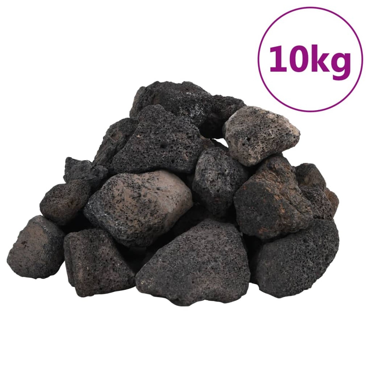 VidaXL Lavagranulat Schwarz 5-8 cm 10 kg