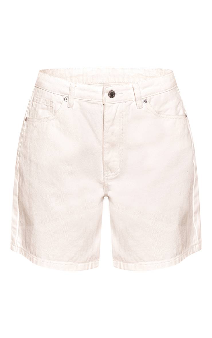 Blanc Short Bermuda En Jean Taille Mi-haute Tall