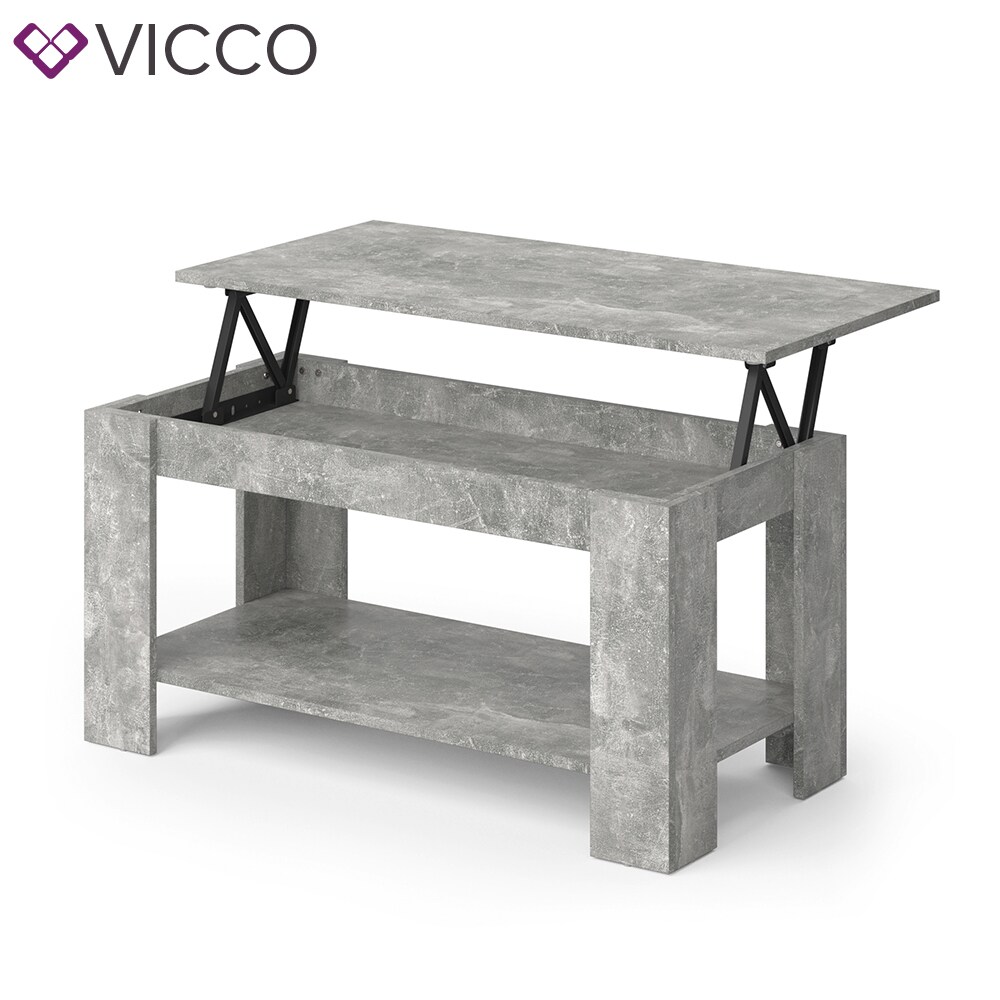 VICCO Couchtisch LORENZ beton höhenverstellbar Sofatisch Kaffetisch Wohnzimmer Tisch