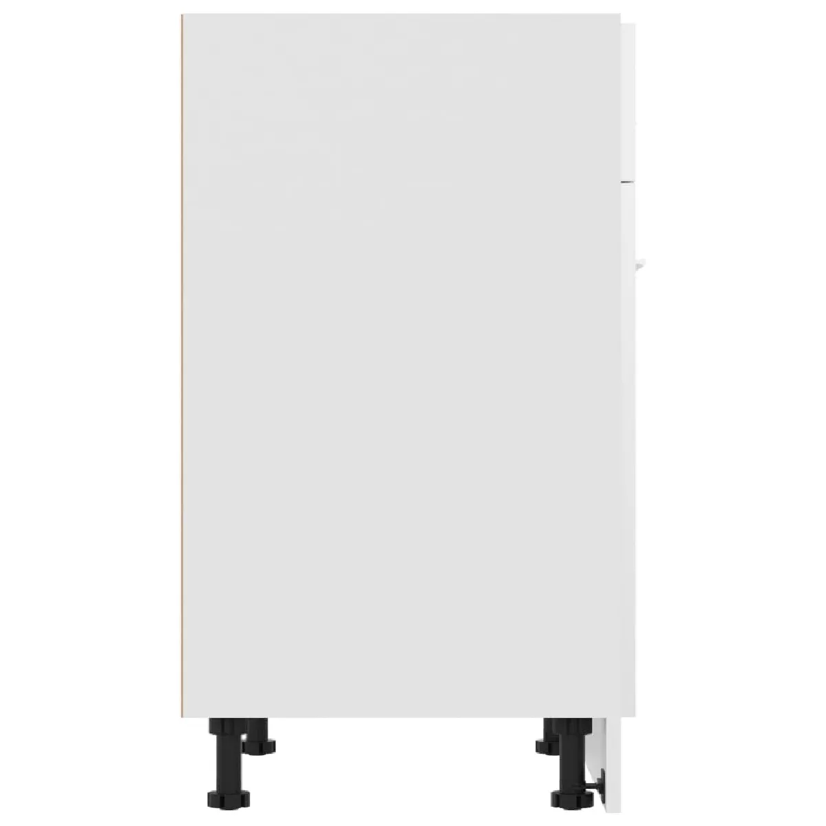 vidaXL Armoire Plancher à Tiroir Blanc Brillant