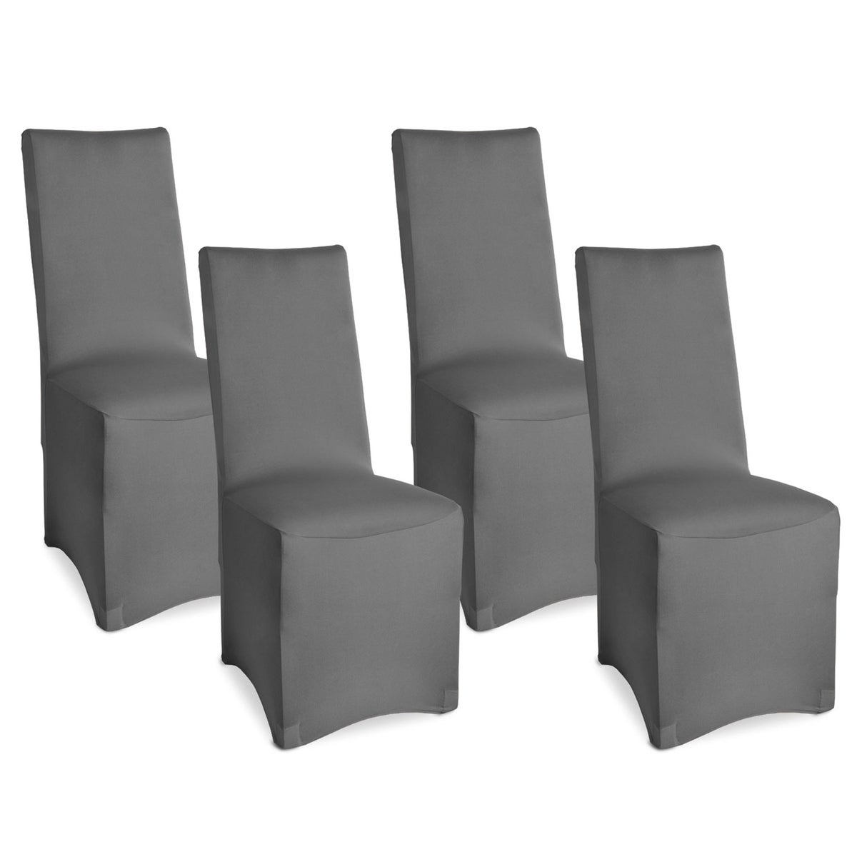 Beautissu Leona stoelhoes 95x45cm antraciet stretch banket (set van 4)