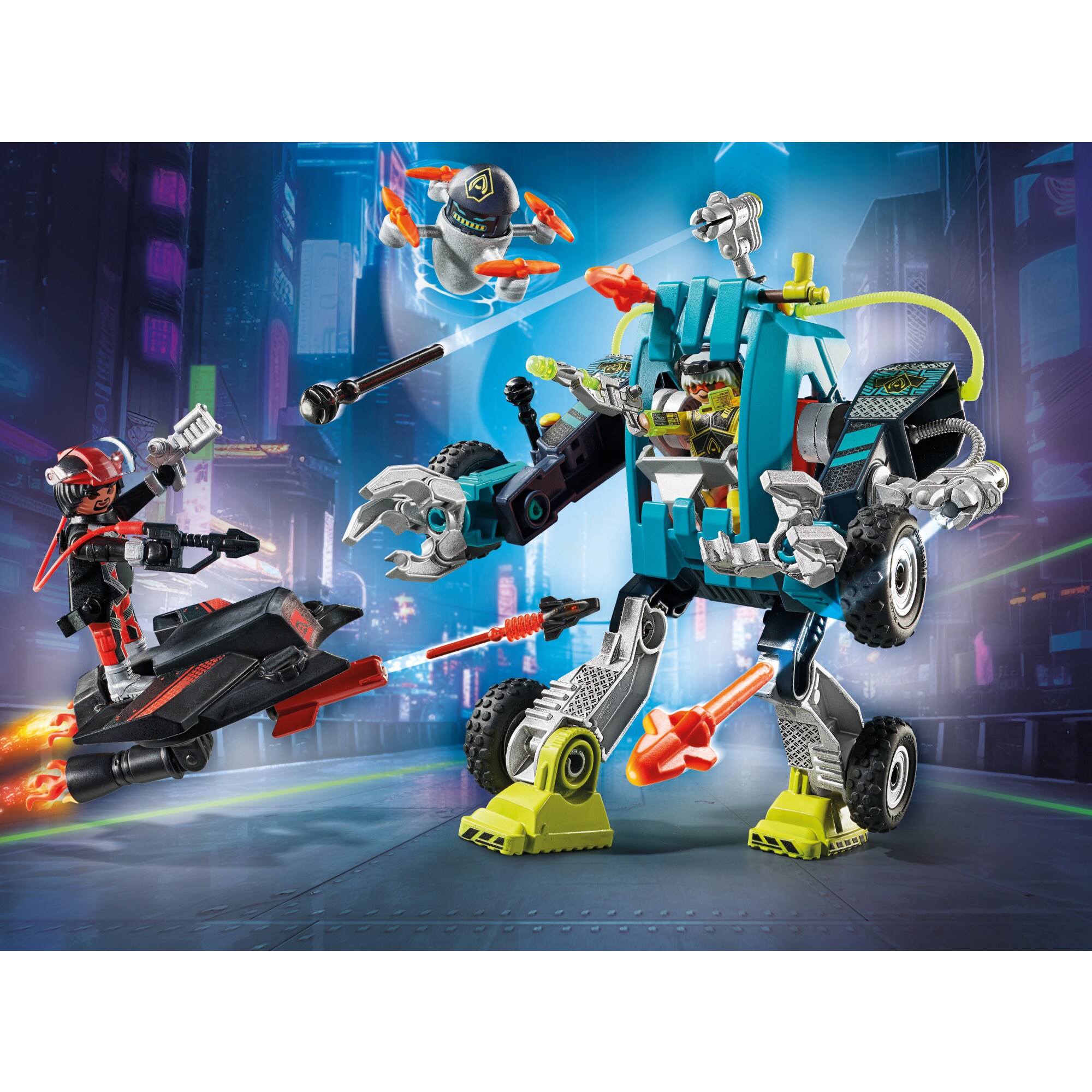 PLAYMOBIL Konstruktionsspielzeug Roboter vs. Fluggleiter