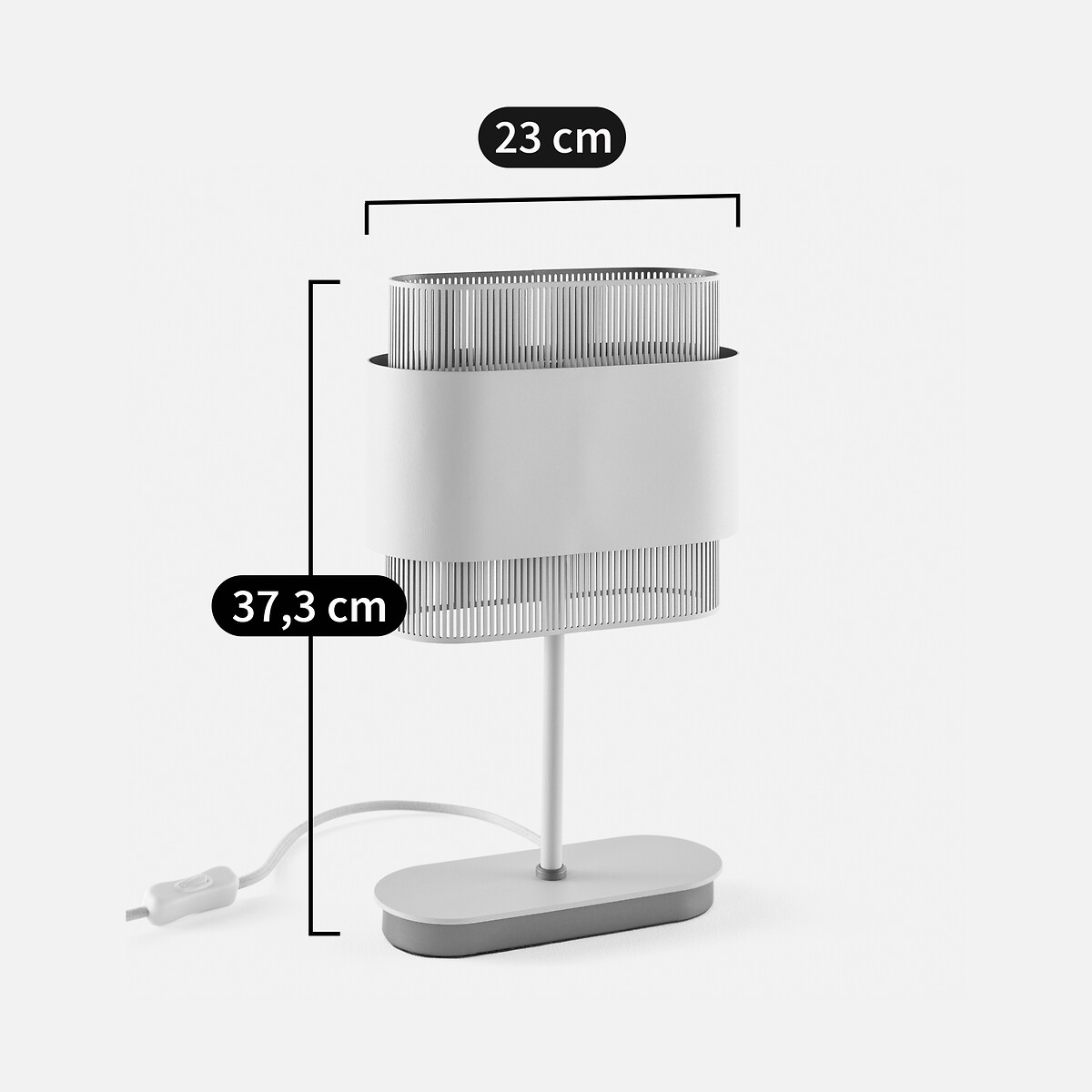 LA REDOUTE INTERIEURS<br>Candeeiro de mesa duplo de metal, Leila