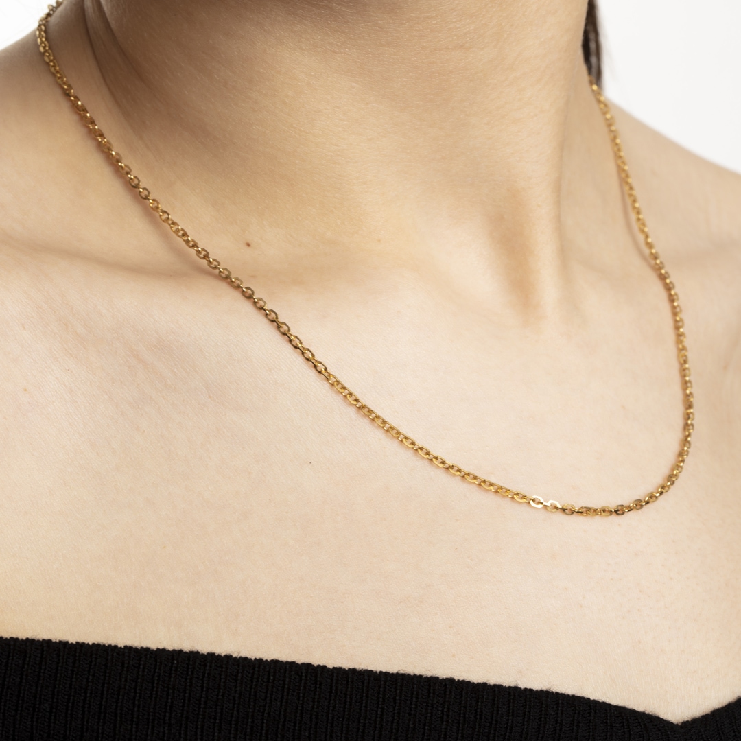 Spiegelankerkette 750/18 K Gelbgold 2.1mm