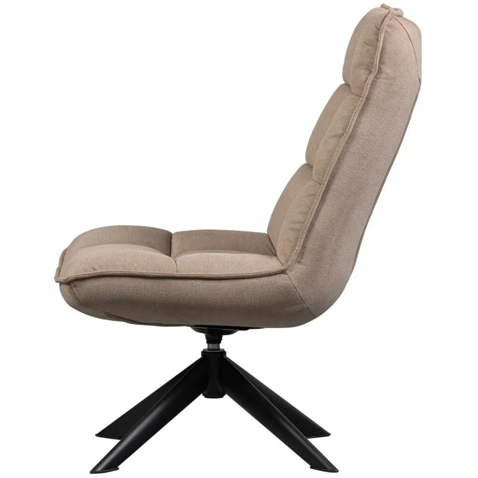 WOOOD Jouke Draaifauteuil - Polyester - Zand - 97x70x85