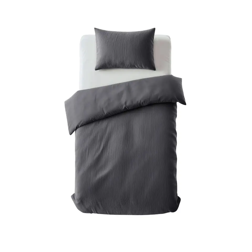 Dekbedovertrek Velvet Cartier 140x220 – Fluweelzacht Uni Design – Antraciet