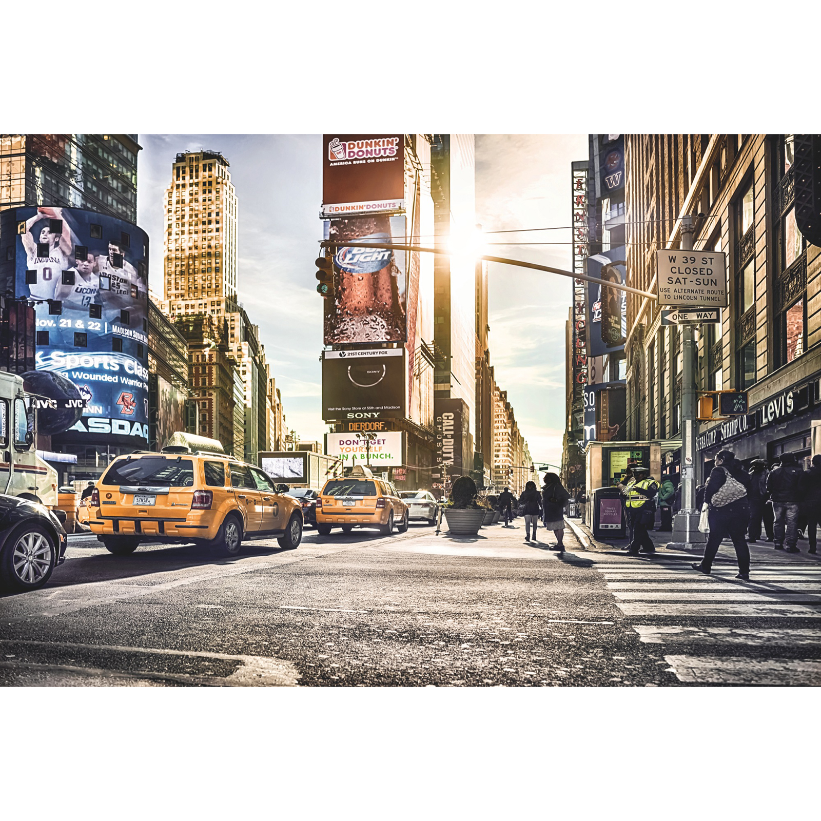 Vlies-Fototapete TIMES SQUARE - bunt - 368x248 cm