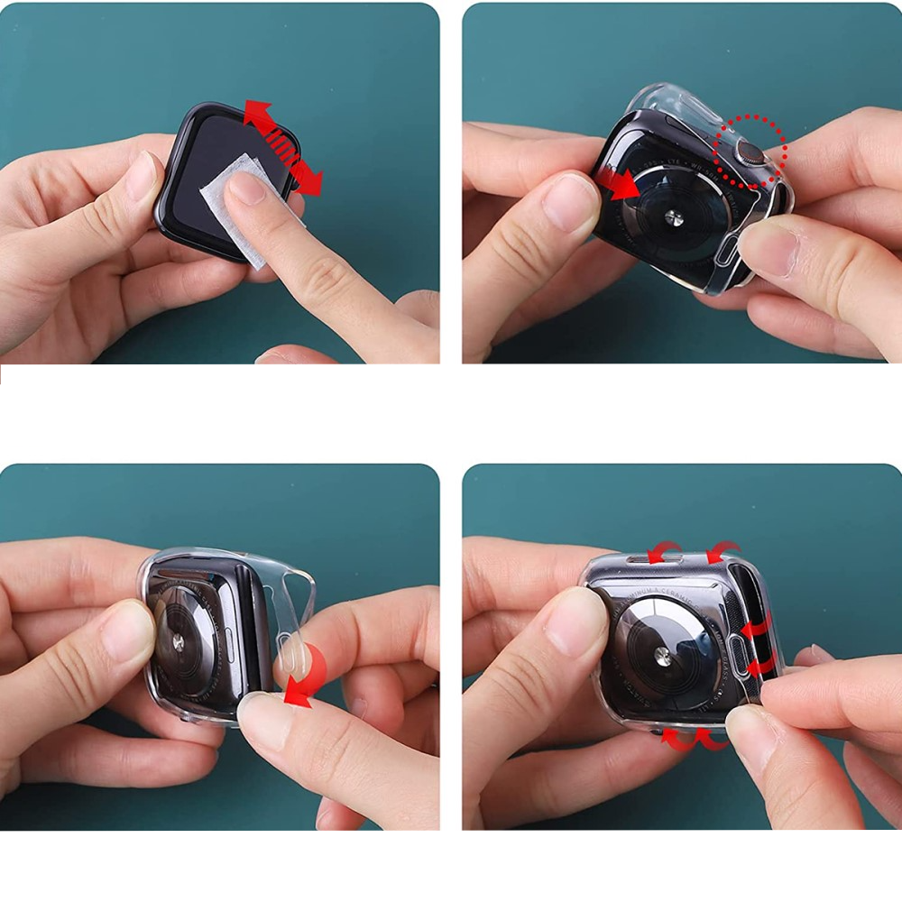 Apple Watch (41 mm) Gummi Bumper mit Displayschutz - Transparent