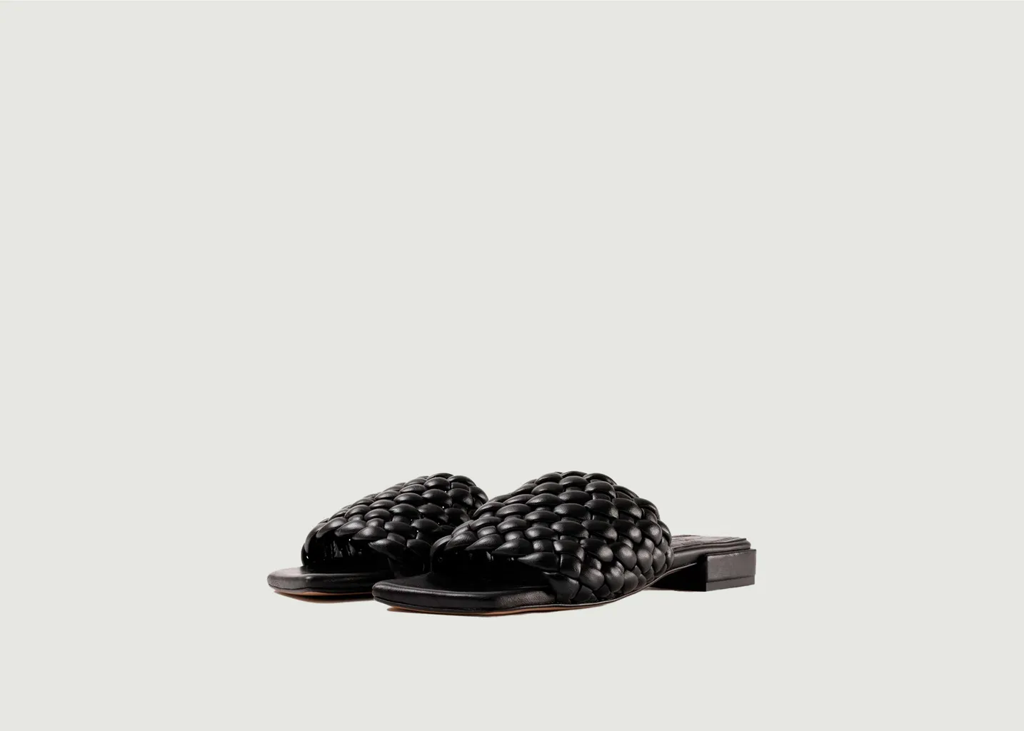Mules plates en cuir tressé Aster Souliers Martinez