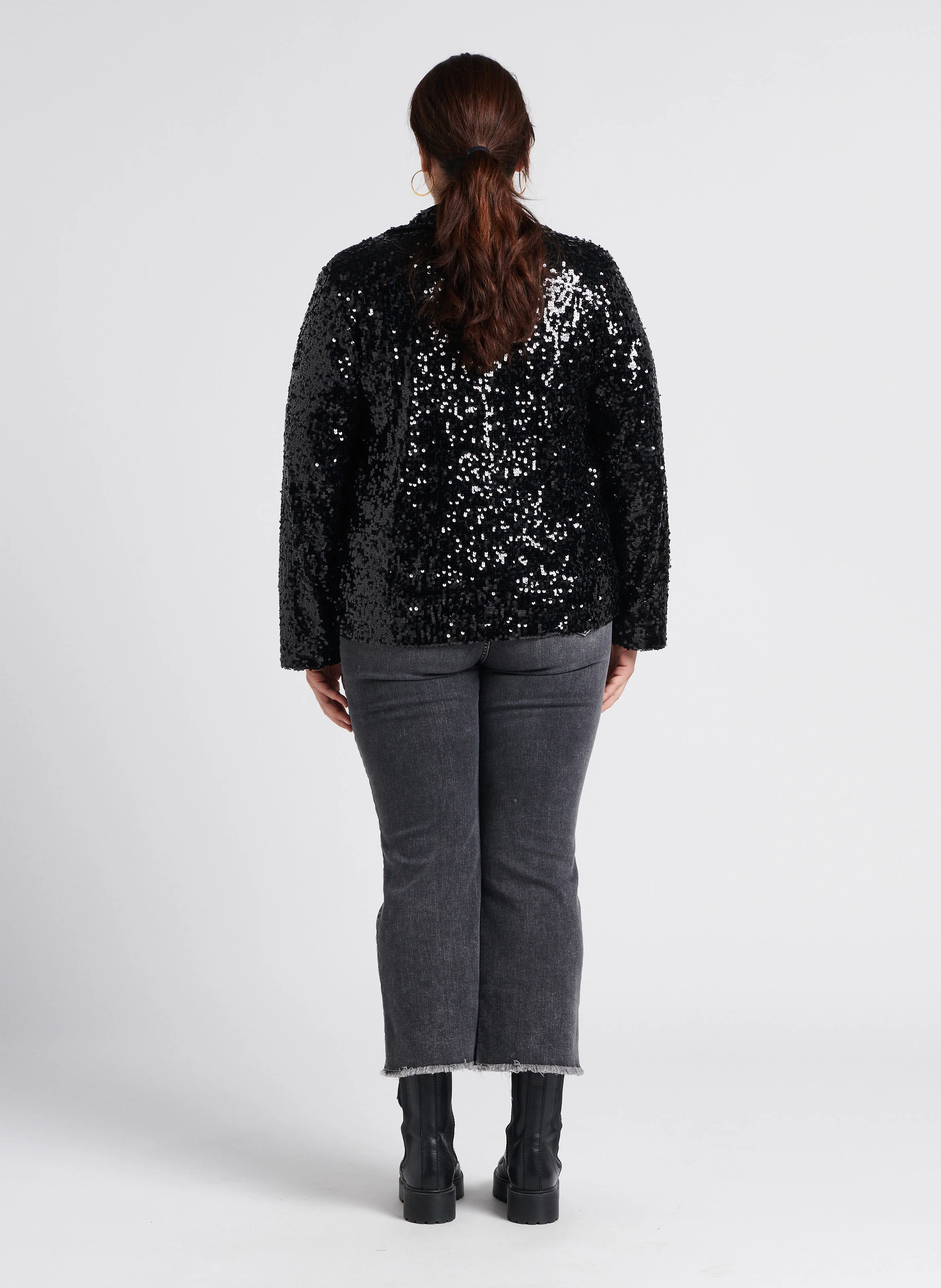 IGEA - Jean droit taille haute en coton mélangé| Noir