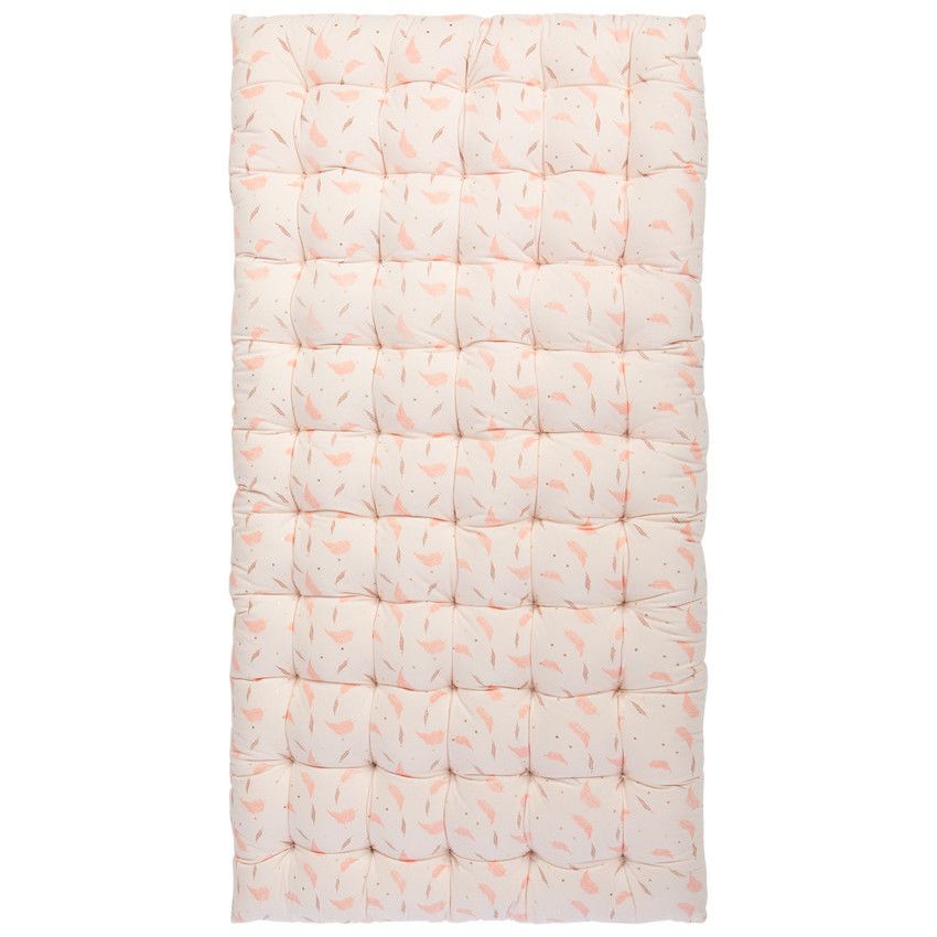 Matelas de sol Magic Bird 60 x 120 cm imprimé plumes - Rose