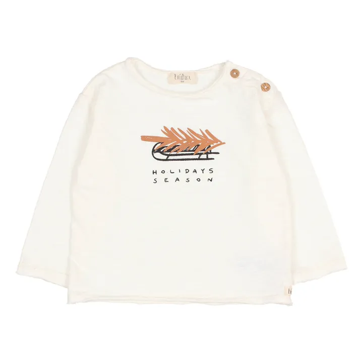 Búho T-Shirt Coton Bio Flammé Holidays | Ecru