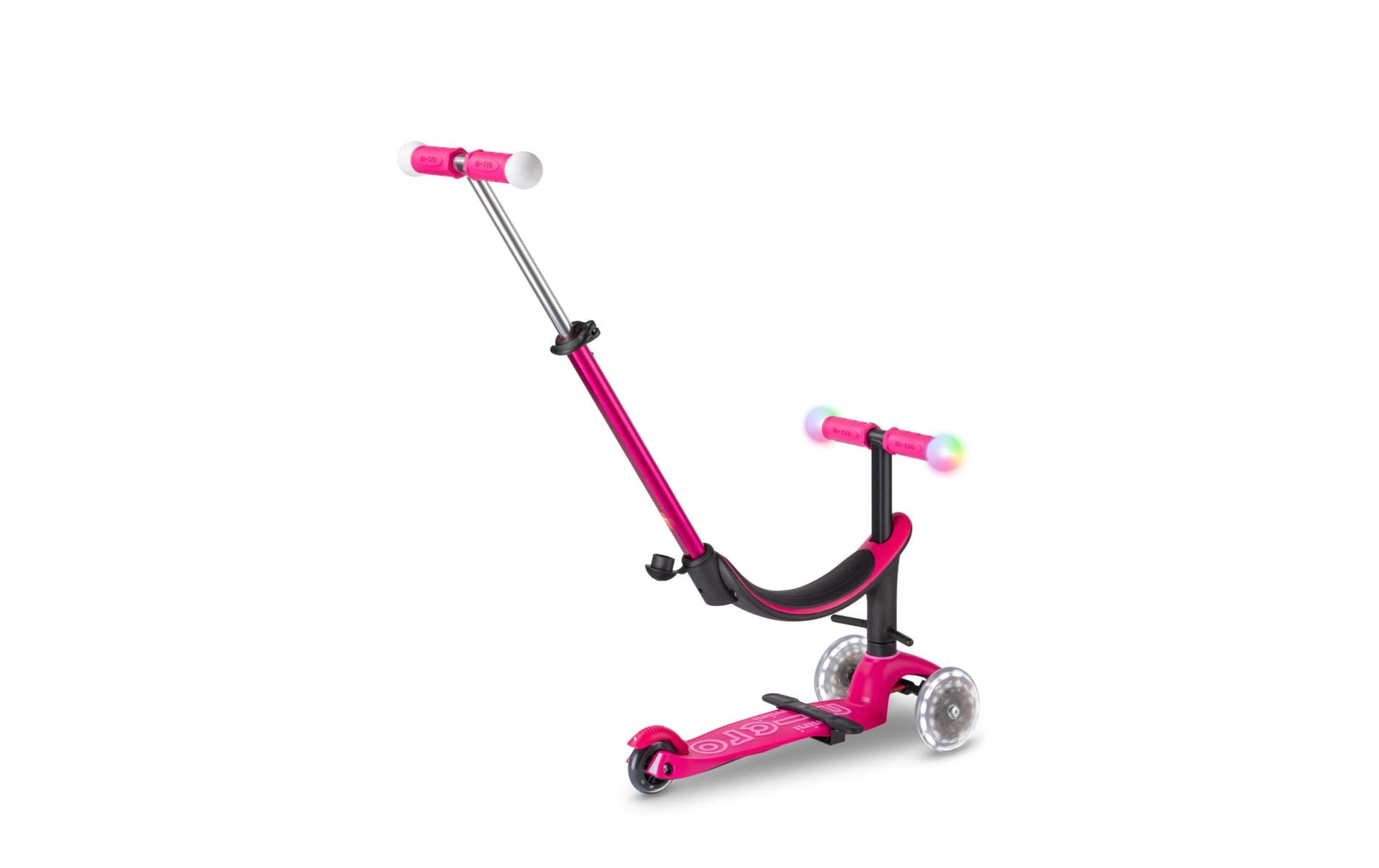 Kickboard Mini2Grow Deluxe Magic LED, PinkAll-in-one Scooter für die ersten Lebensjahre
