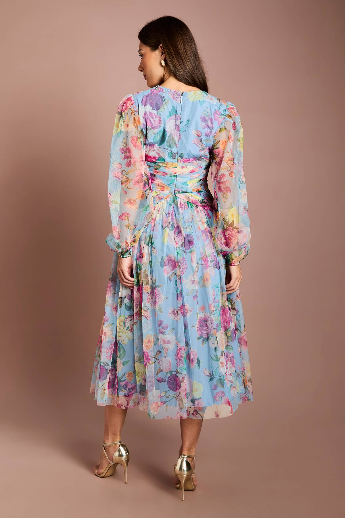 Coast Robe Midi En Tulle À Imprimé Fleuri