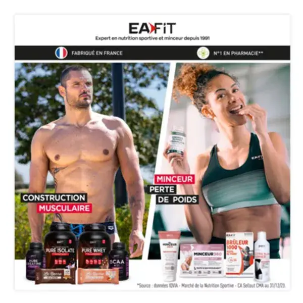 EaFit Minceur Active - Calories Stop 1200 - Perte de poids - Au Morosil - 60 Comprimés