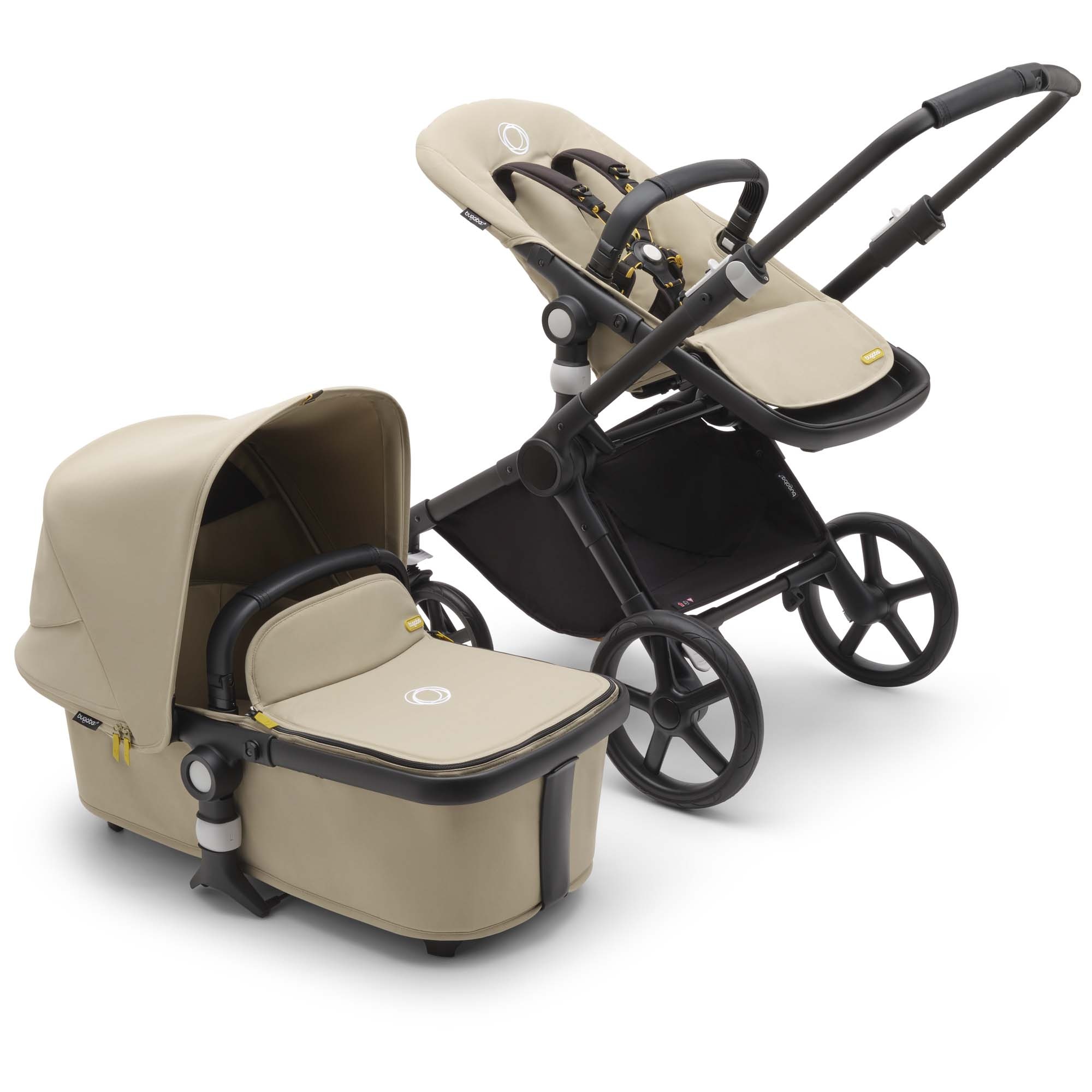 Bugaboo Fox Cub Black Desert Beige - kinderwagens - Prénatal