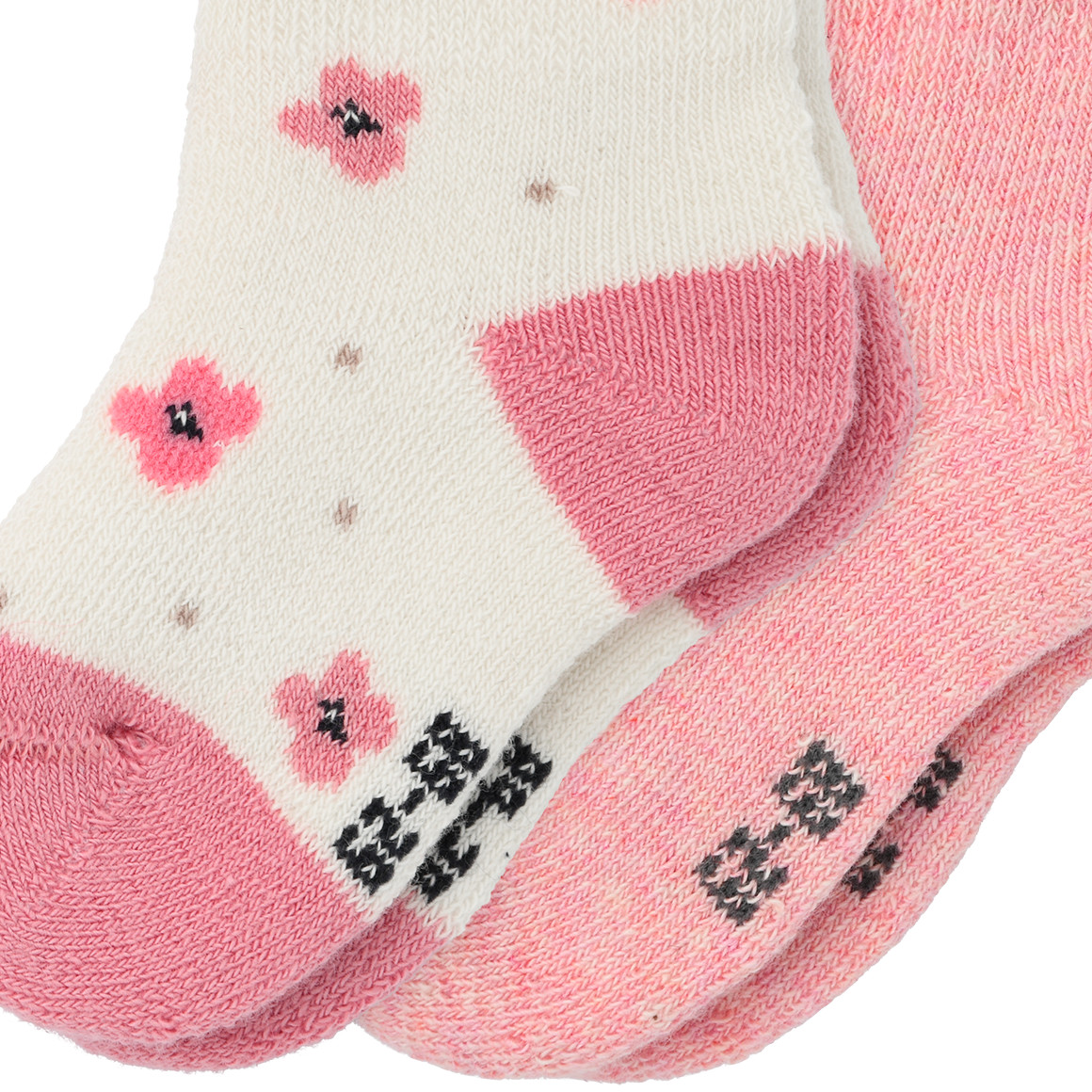 Topomini Pure Collection 2 Paar Newborn Socken im Doppelpack weiss / rosa
