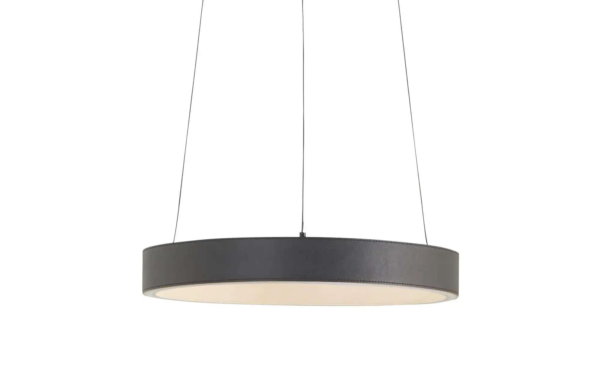 KHG LED-Pendelleuchte, Kunstleder schwarz/goldfarben