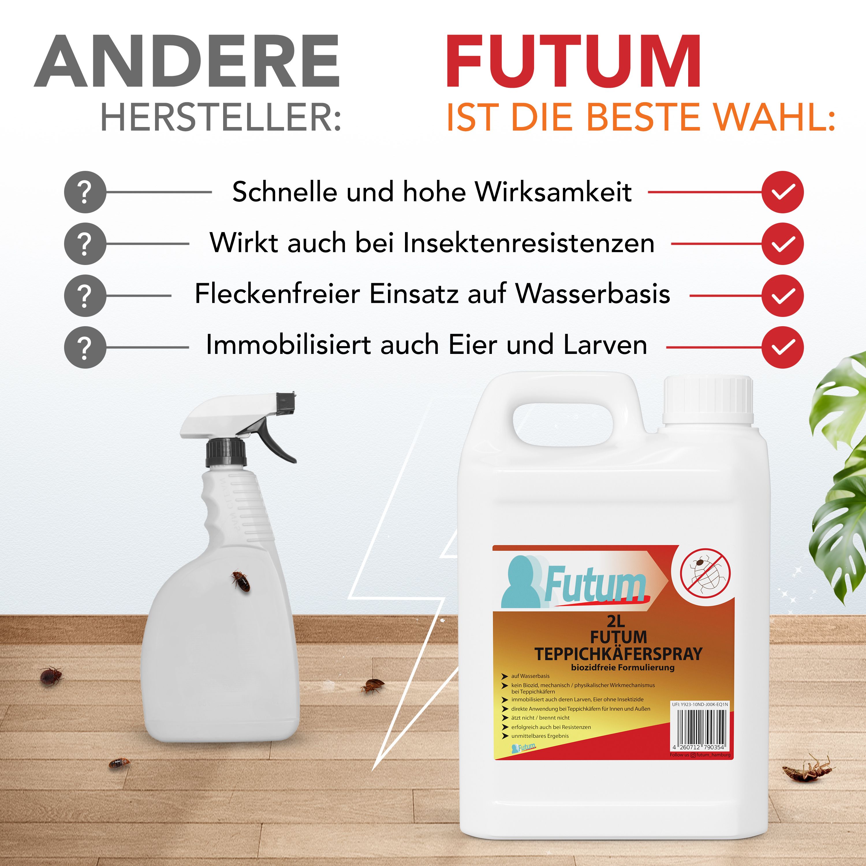 FUTUM 2L Teppichkäferspray + 2L Sprüher