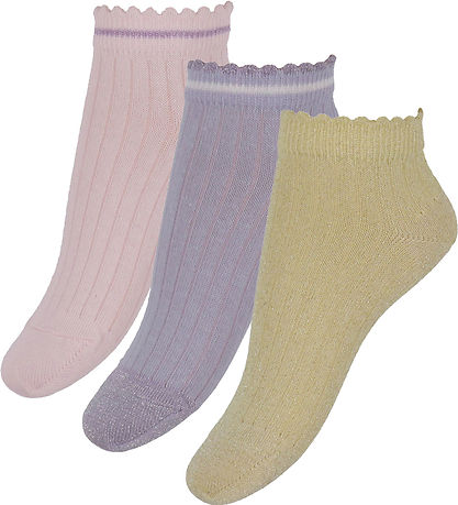 MP Sneaker-Socken - 3er-Pack - Petra - Gold/Lila/Rosa m. Glitzer
