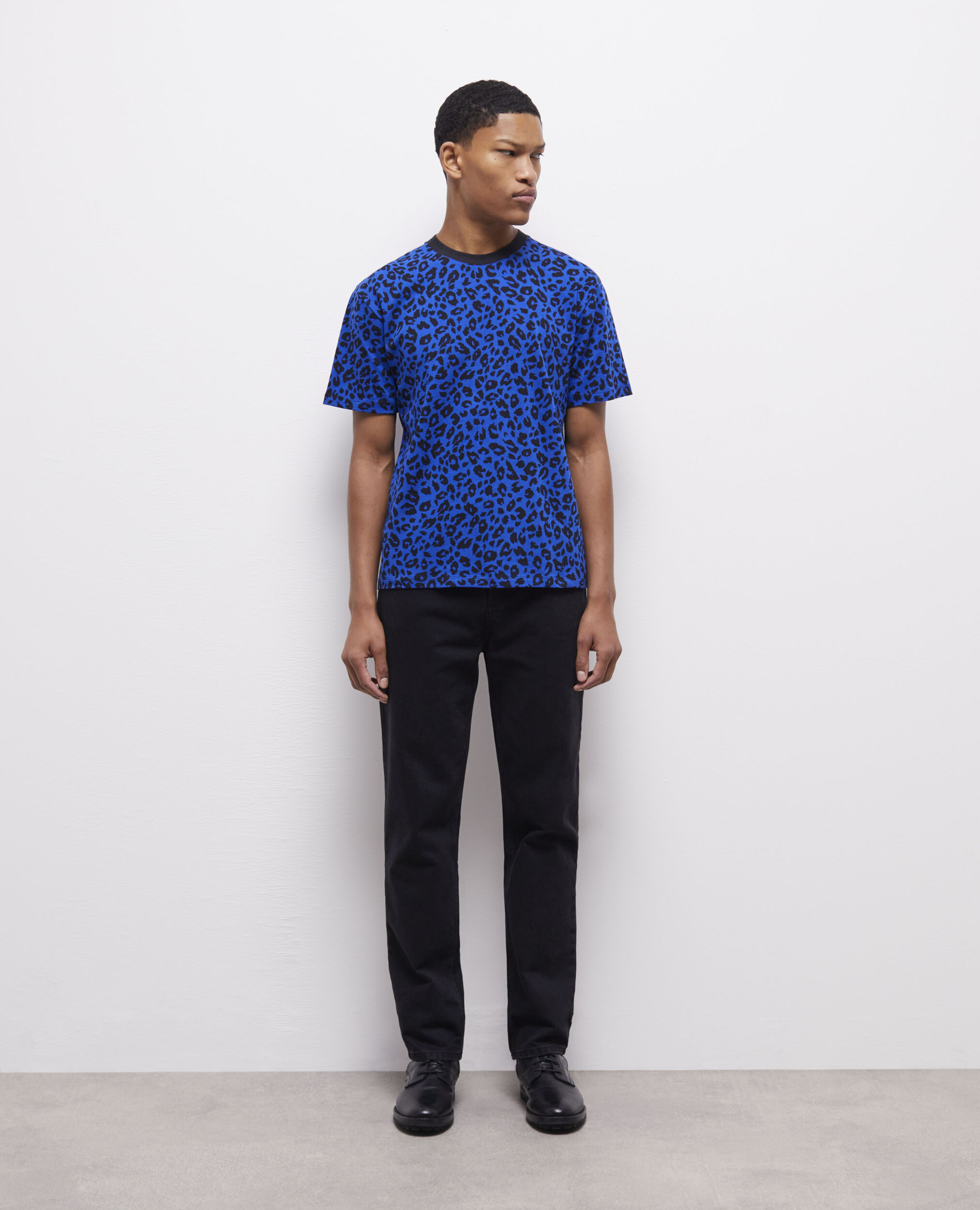 T-shirt léopard bleu