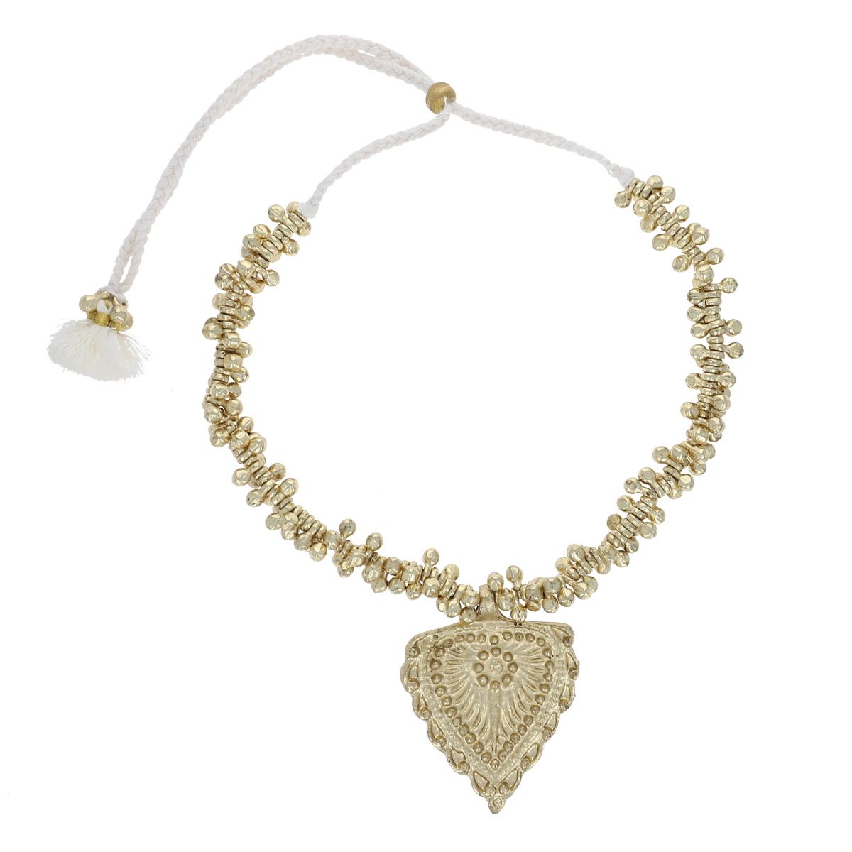 Collier indien cœur doré - Mariage Indien Pondie Chérie