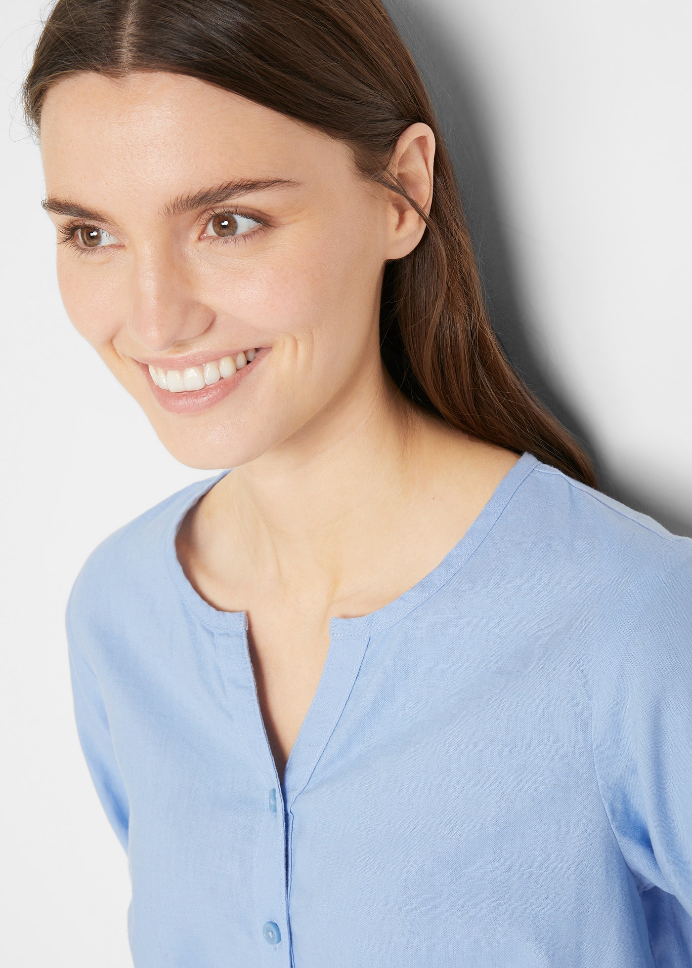 bonprix Langarmbluse »Bluse mit Leinen, 3/4 Arm«, Bluse mit Leinen, 3/4 Arm