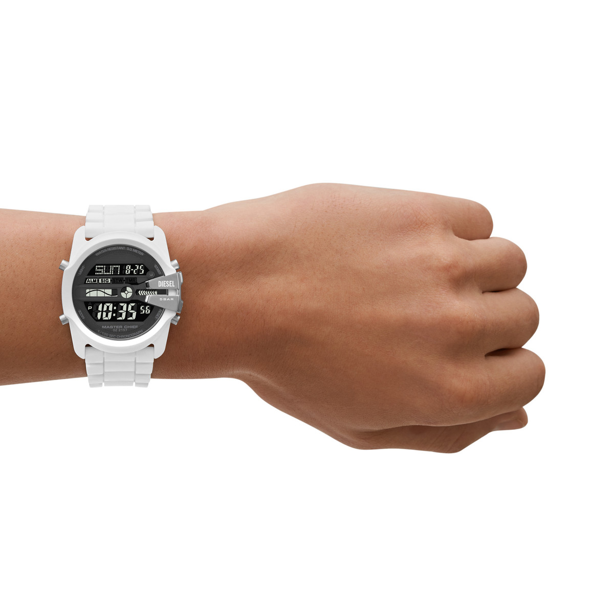 Montre DIESEL Master Chief homme silicone blanc