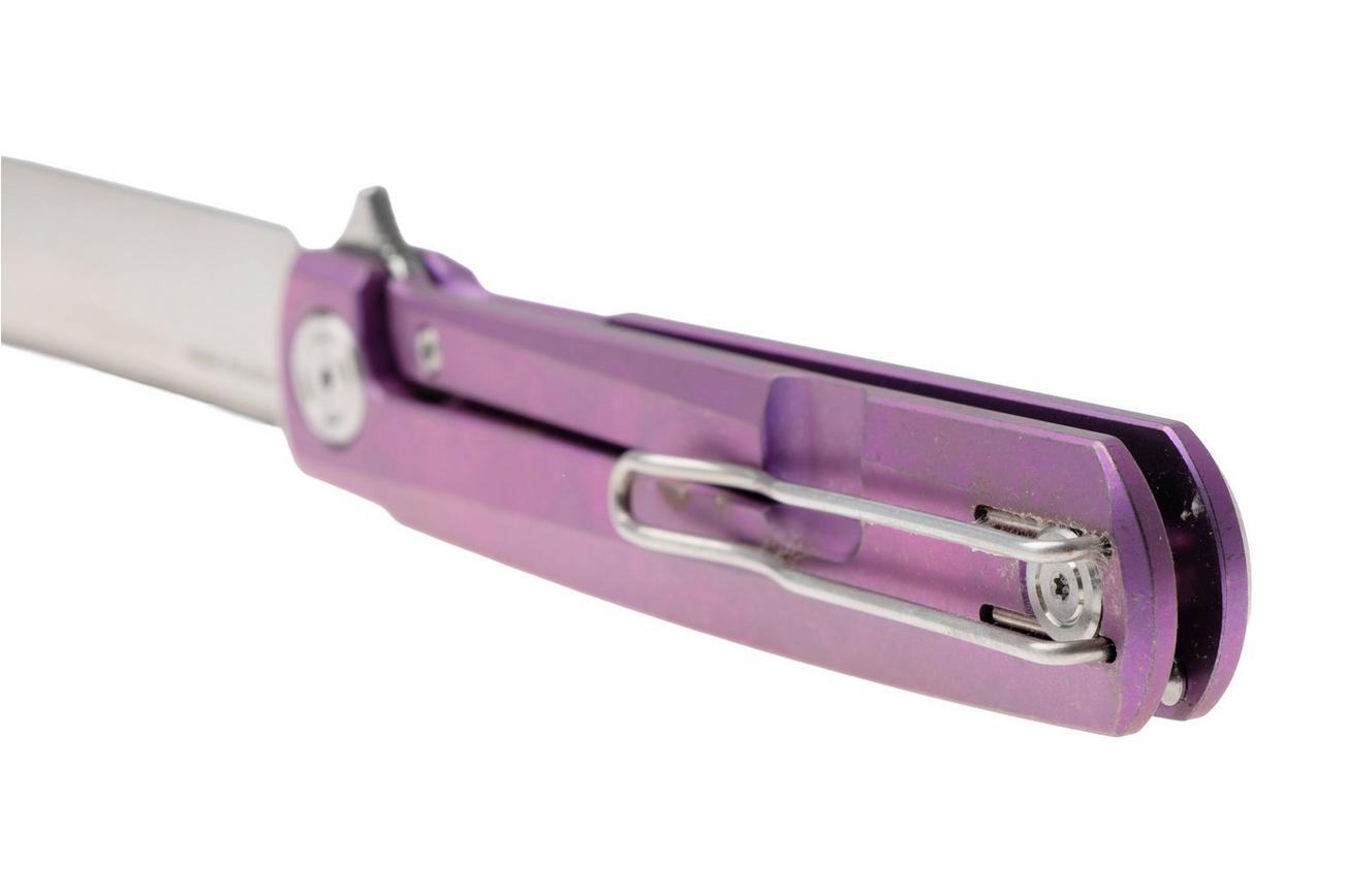 Real Steel G-Frame 7874TS04 Satin N690, Violet Purple Titanium zakmes, Ostap Hel design