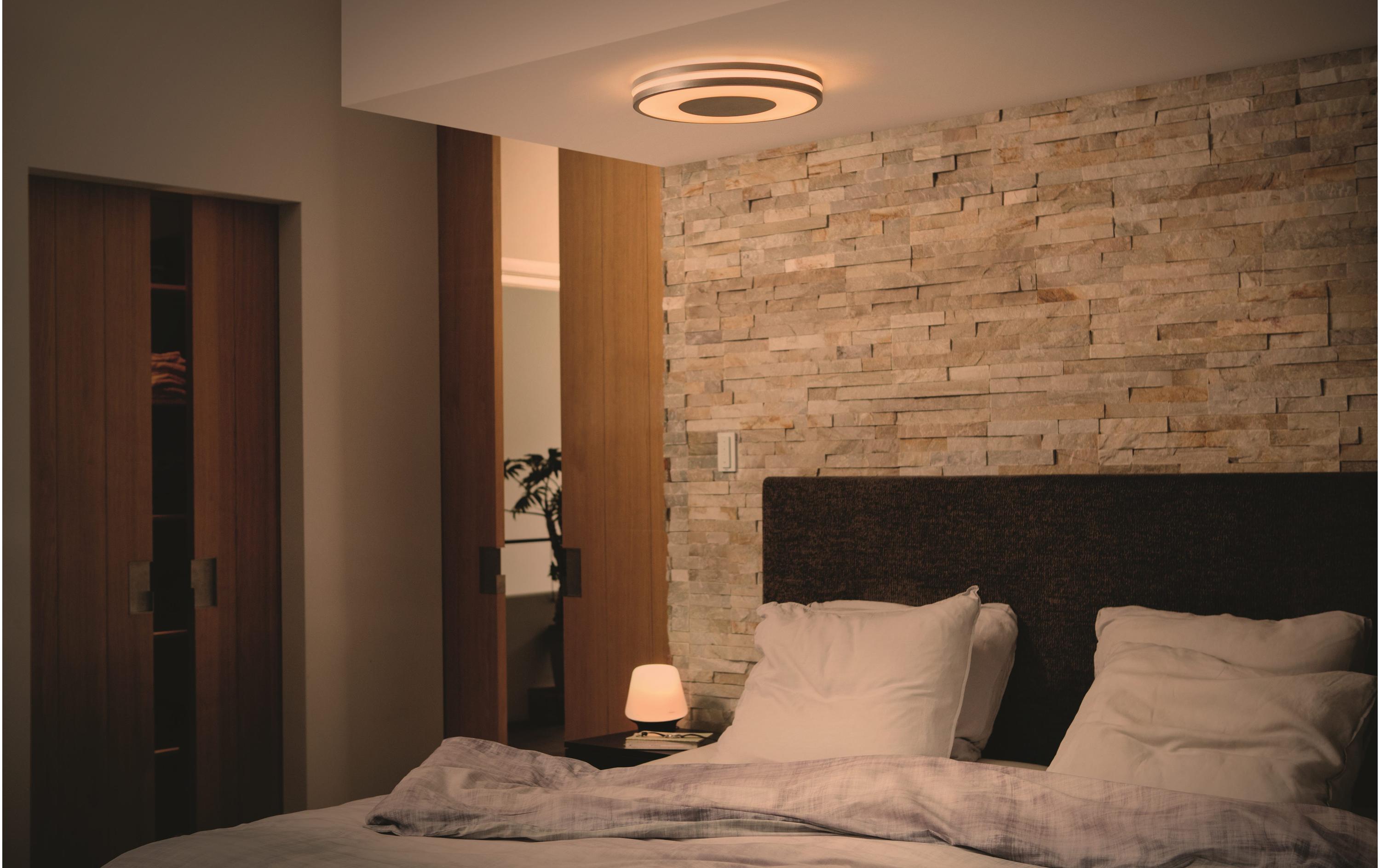 White Amb. Being Deckenleuchte silber 2400 lm + Dimmer<br>LED Deckenlampe