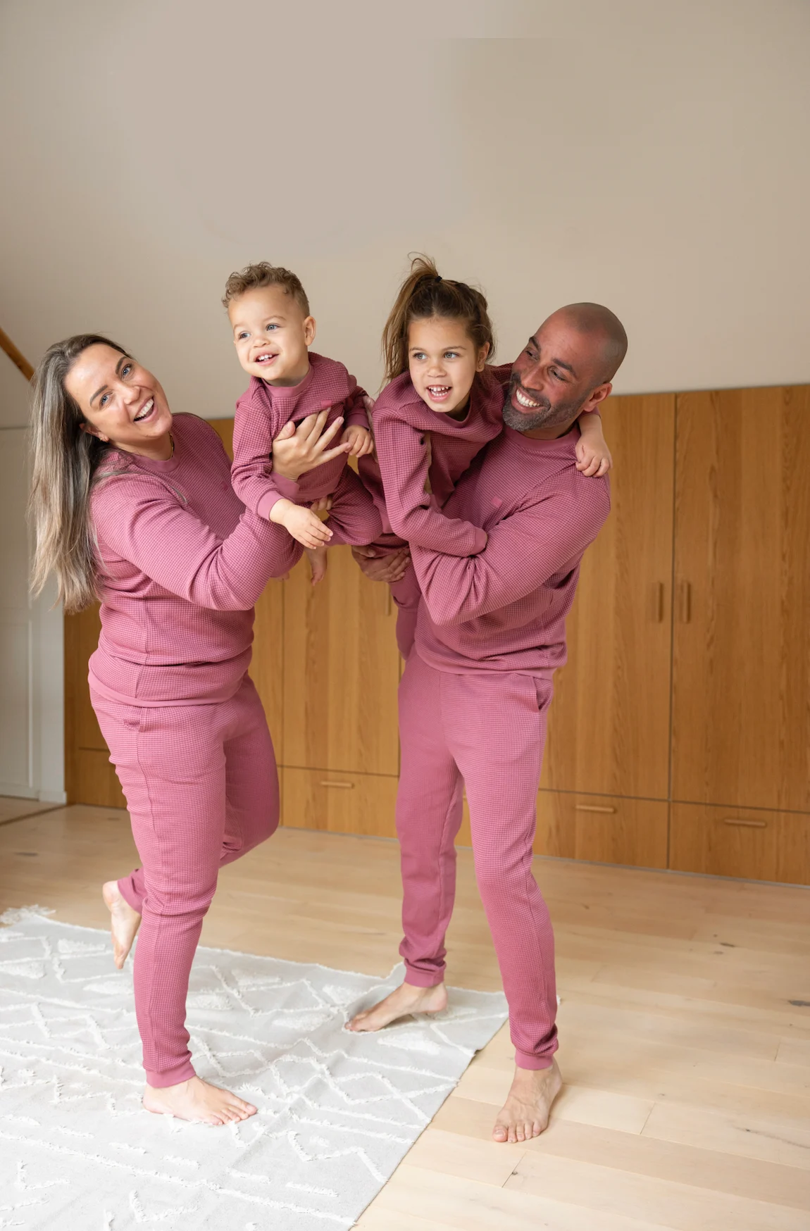 Feetje Feetje pyjama kids wafel Family Limited Edition berry