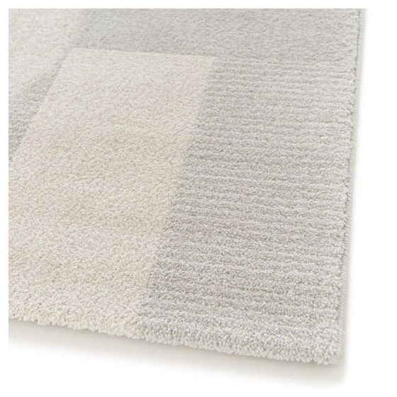 Tapis intérieur géométrique - bauhaus - gris et beige naturel - 80 x 150 cm