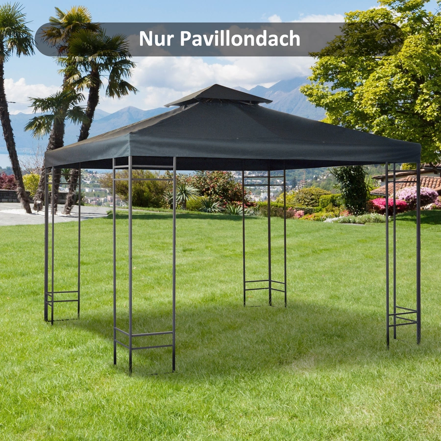 Outsunny Pavillondach für Metall-Gartenpavillone kohlegrau