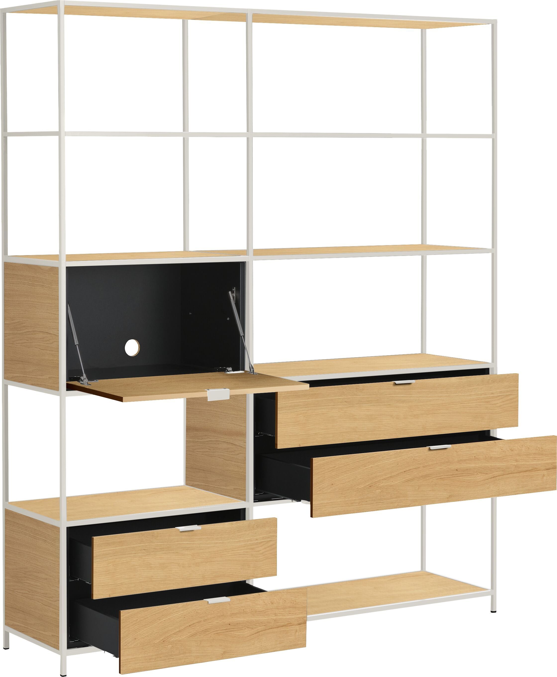 SEVEN Regal - Eiche furniert / B: 154.8 cm x T: 39.0 cm x H: 189.0 cm