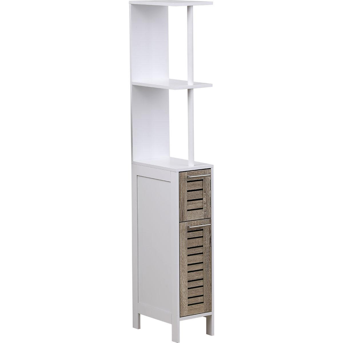 COLONNE PETIT ESPACE BLANCHE 2 ETAGERES 2 PORTES STOCKHOLM
