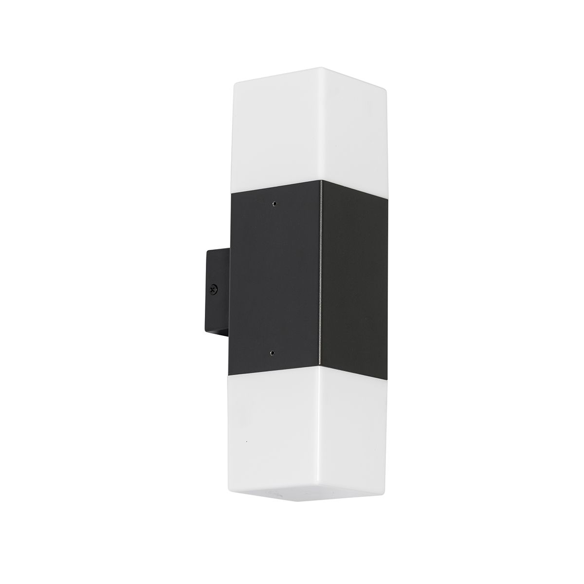Buiten wandlamp zwart met opale kap 2-lichts IP44 - Denmark