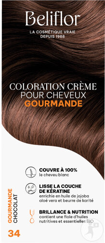 Beliflor Couleur Gourmande Coloration Crème Pour Cheveux N°34 Chocolat 135ml