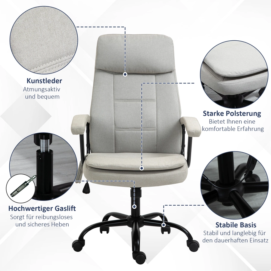 Vinsetto Bürostuhl  mit Massagefunktion beige