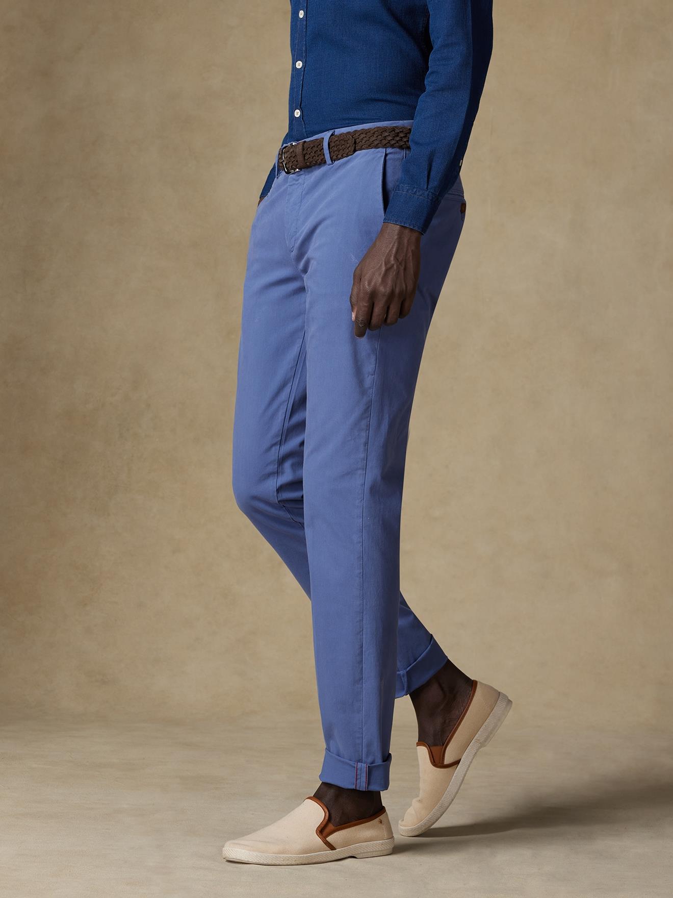 Pantalon chino cobalt