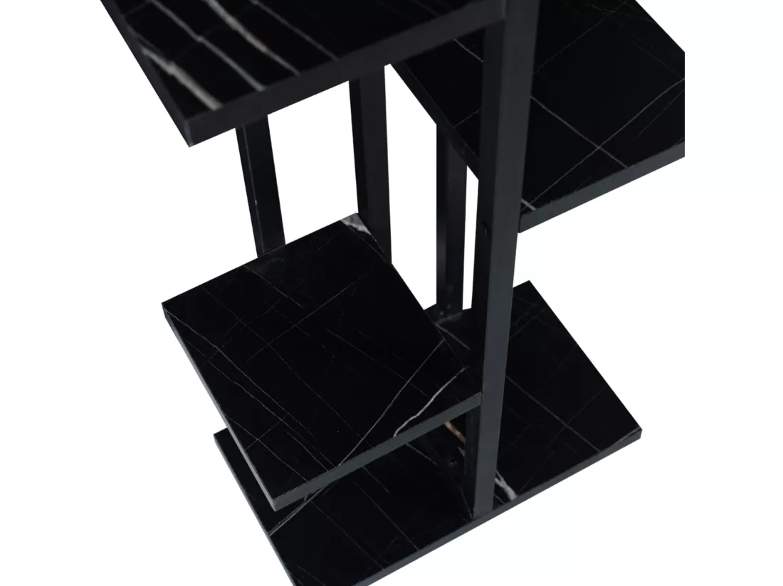 Support de plantes Tohmajärvi à 5 niveaux 120 x 34 x 21 cm marbre noir / noir [en.casa]