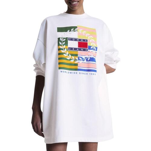 Tommy Jeans - TJW TJ LUXE CREW HWK DRESS Blanco